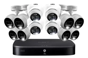 4K Ultra HD Security System with Twelve 4K (8MP) Active Deterrence Cameras featuring Smart Motion Detection and Smart Home Voice Control