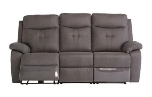 Dublin Fabric Electric 3 Seater Recliner - Grey