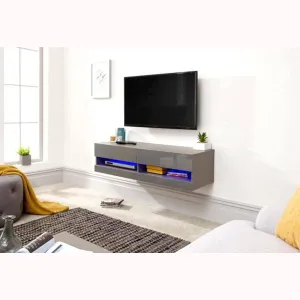 Galicia 120cm Wall Tv Unit With LED Grey