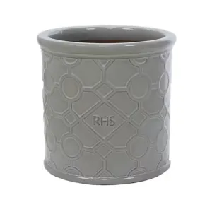 Woodlodge 30cm Dark Grey RHS Cylinder Lattice Glazed Pot